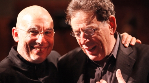 Dennis Russell Davies (L) with Philip Glass (R). Photo credit: Reinhard Winkler